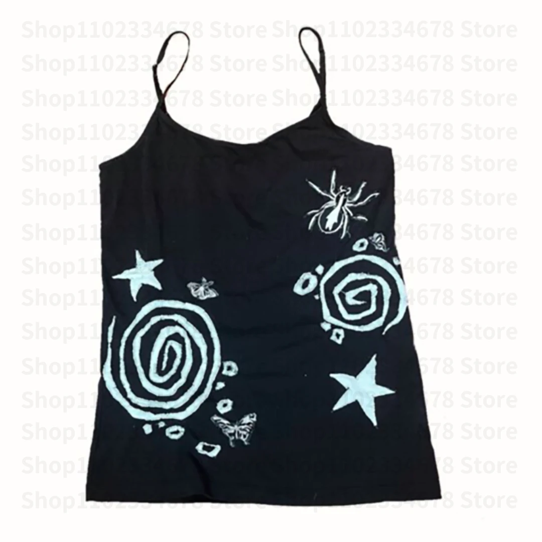 Женский короткий топ без рукавов в стиле Харадзюку, в готическом стиле