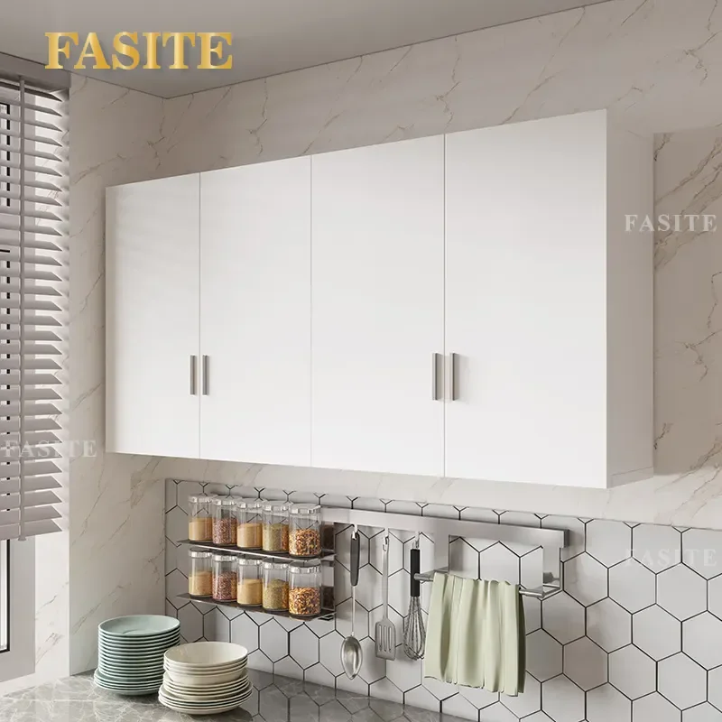 For Kitchen Wall Cabinet Non Punching Wall Mounted Storage Locker Wardrobe Closet Space Saving Organizer for Bedroom Bathroom