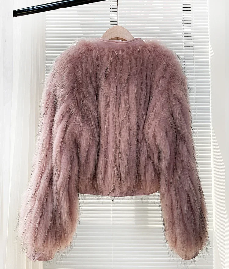 Fashion Raccoon Dog Fur Coat 2022 Winter Jacket Women Clothing Korean Casual Fur Coats and Jackets Short Real Fur Jacket Zm1548