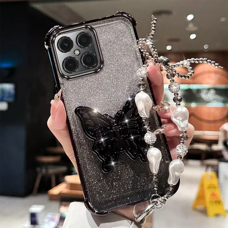 Coque de téléphone avec lanière plaquée X8, étui pour Honor X6A X9B X8 X6C X9A X8A X8B X7 X5B X8C X7A X6B