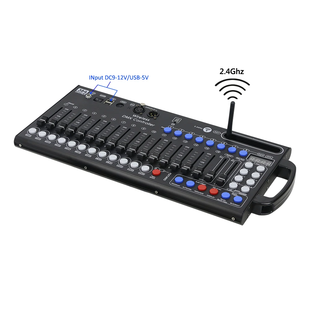 Wireless 384ch ultrasottile Desktop DMX512 Controller Stage Light Console per Led Par Moving Head