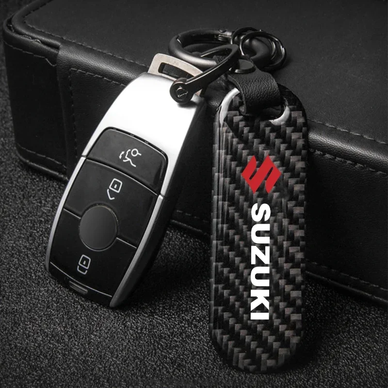 Motorcycle Key Chain Tag Strap Carbon Keytag keyrings for Suzuki GSXR 600 750 1000 GSF SFV GSXS 600 750 1000 Racing Keychain