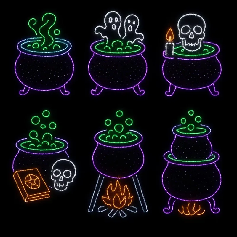 Colorful Halloween diode pumpkin ghosts and vampire decorations