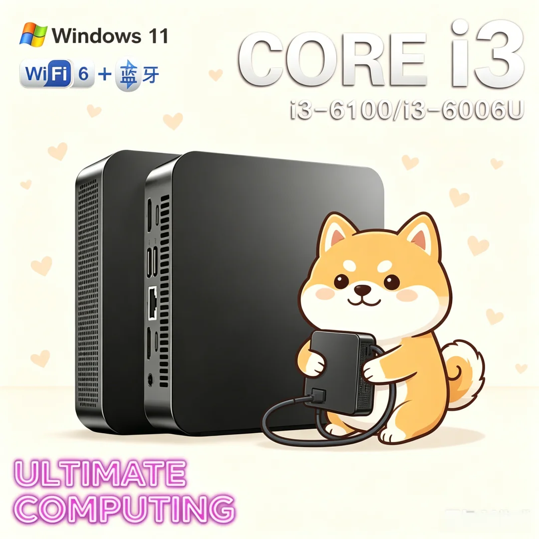 

Laptop Luxuriant Core I3 6100/i3-6006U MINI PC Windows 11 Pro Agile Pocket Engine 32GB RAM 1TB 2TB SSD WIFI 6 BT5.2 4K HD Chic