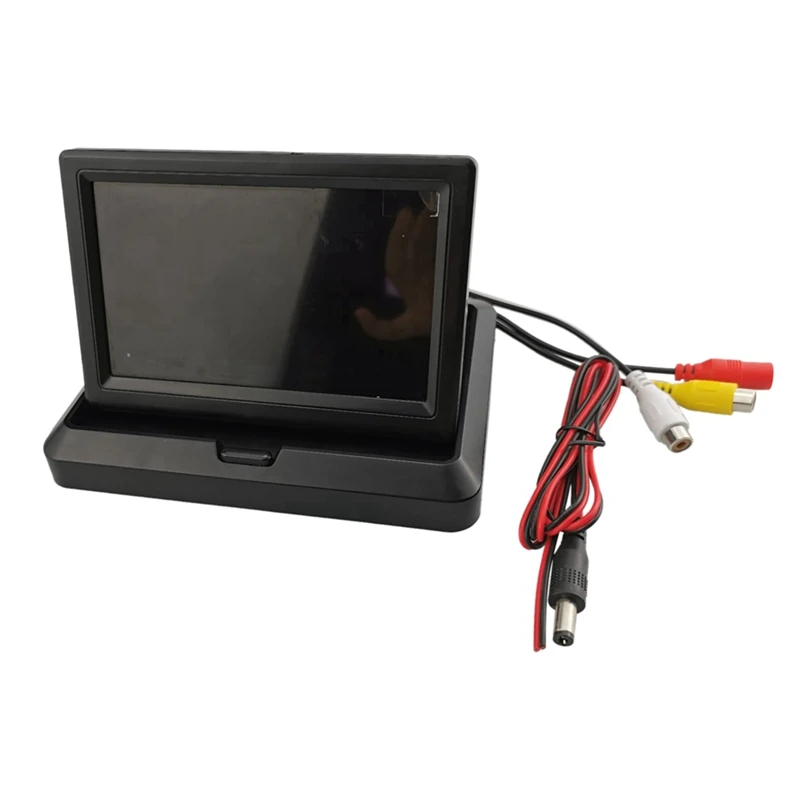 Car Folding Monitor Screen With 2 Way Video Input For Vehicle Rear View Camera Parking Backup Reverse 5 Inch TFT Display