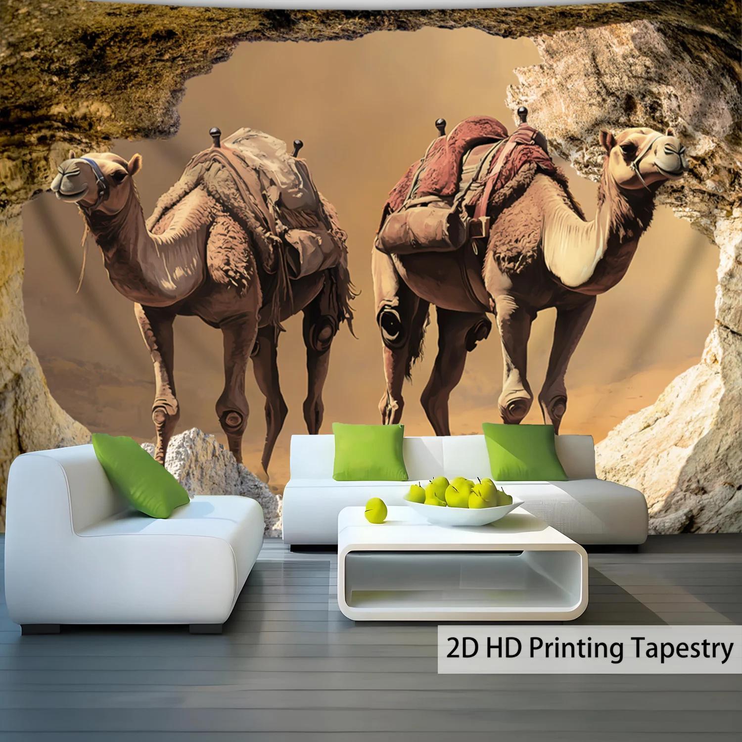 Cave Camel Tapestry Wall Hanging Desert Landscape Art Decor Living Room Bedroom Background Wall Cloth Home Decor