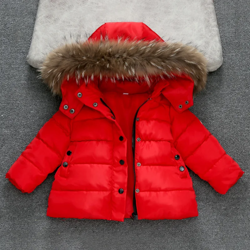 2019 White/Red/Black Winter Jacket luxurious hooded coat trendy Red parkas Children Black Warm Overcoat Hooded down Coats