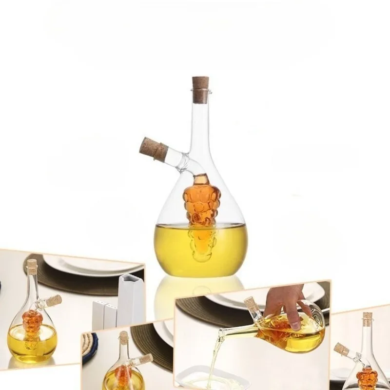 Two In One Glass Oil Pot Multifunctional Auto Open Close Storage Bottle For Olive Oil Soy Sauce Kitchen Seasoning