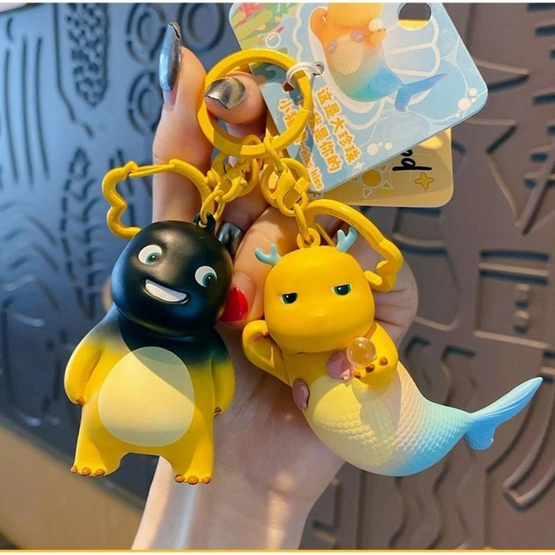 Neue Kawaii Nailong Schlüsselbund Cartoon Action-figuren Anime 3D Lustige Milch Drachen Puppe Kette Rucksack Anhänger Geburtstag Spielzeug Geschenk