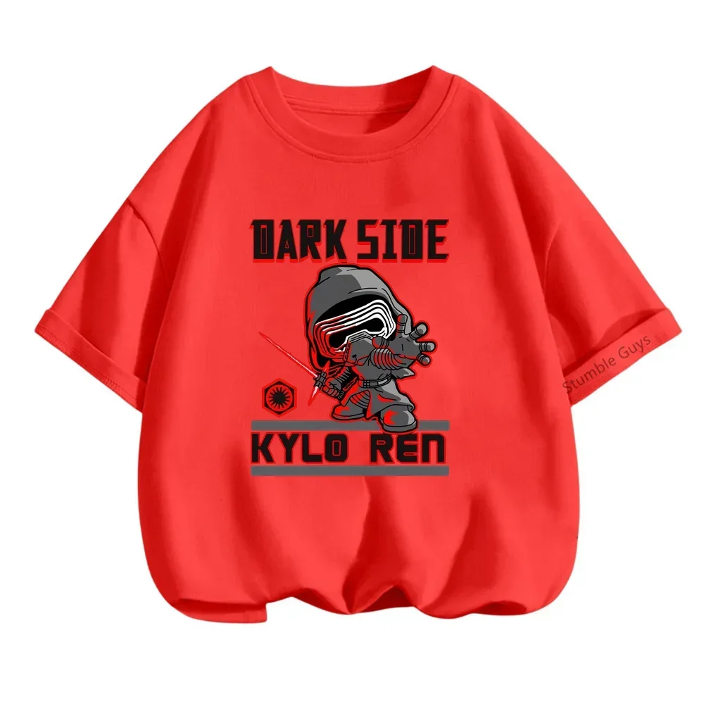 T-shirt Teen Vader com Star Wars para Crianças, Tops Disney, Camisa de Futebol, Desenhos Animados, Garotas e Meninos Bonitos, Moda Verão, 3-14 Anos