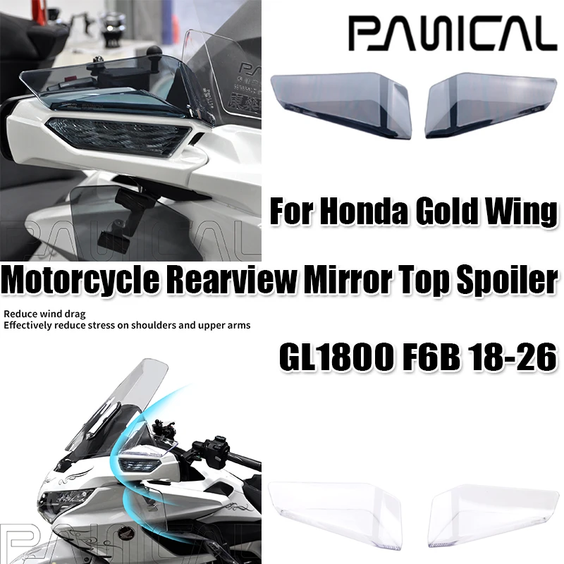 Panical für GoldWing 2018-2026 Rückspiegel oben, Windschutzscheiben-Spoiler, Luftabweiser