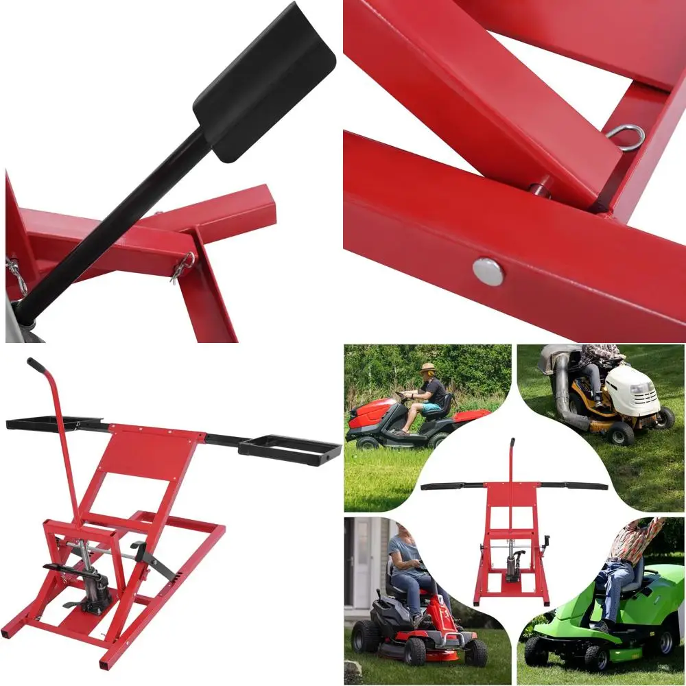 

Гидравлический домкрат грузоподъемностью 500 фунтов с диапазоном подъема 17,5-24 дюйма для обслуживания газонокосилок и тракторов