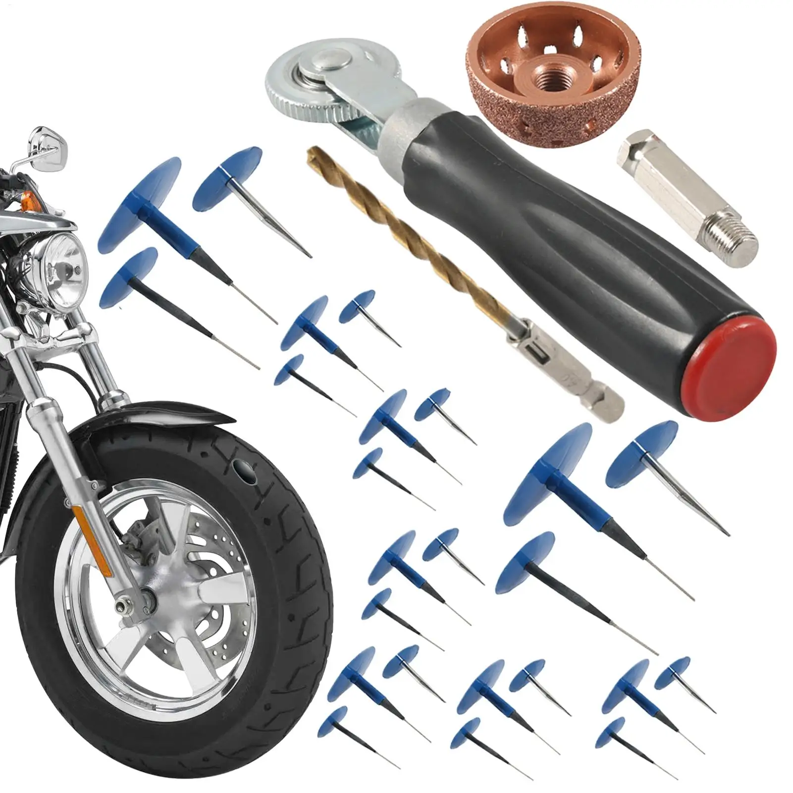 

27pcs/ 2pcs Car Tire Mushroom Plug Kit Tire Patch Roller Mushroom-shaped Plug Patch auto Tubeless Tyre Puncture Repair Kit