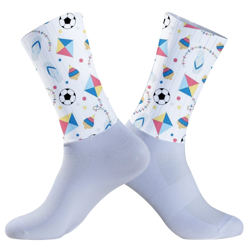 

Cycling Socks Non-slip Silicone Aero Sports Bike Running Socks Summer Breathable