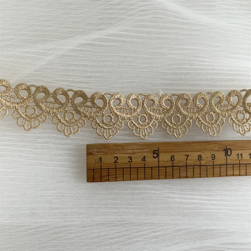 Venice bronze-gold scallop Lace trim Hollow out wave lace for Craft sewing Doll\'s dress Costume Supply DIY Sewing Choker