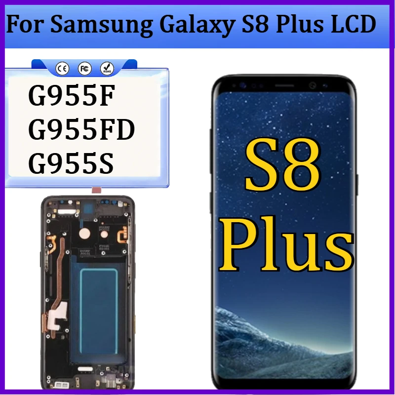 

TFT/OLED экран для Samsung Galaxy S8 Plus G955F G955FD G955S, ЖК-дисплей с сенсорным экраном и рамкой для Samsung S8+ LCD