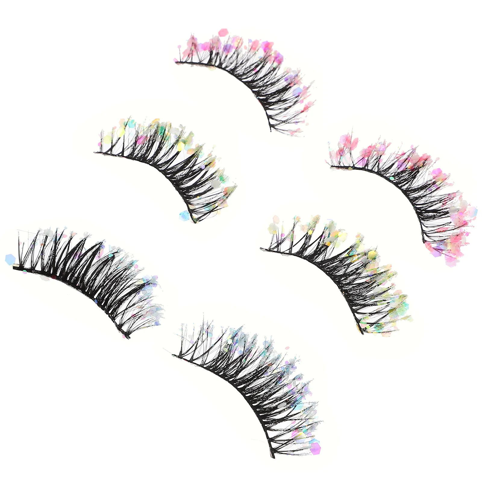 3 Pairs Natural Glossy Lightweight Short Wispy False Eyelashes for Women – Makeup Lash Set
