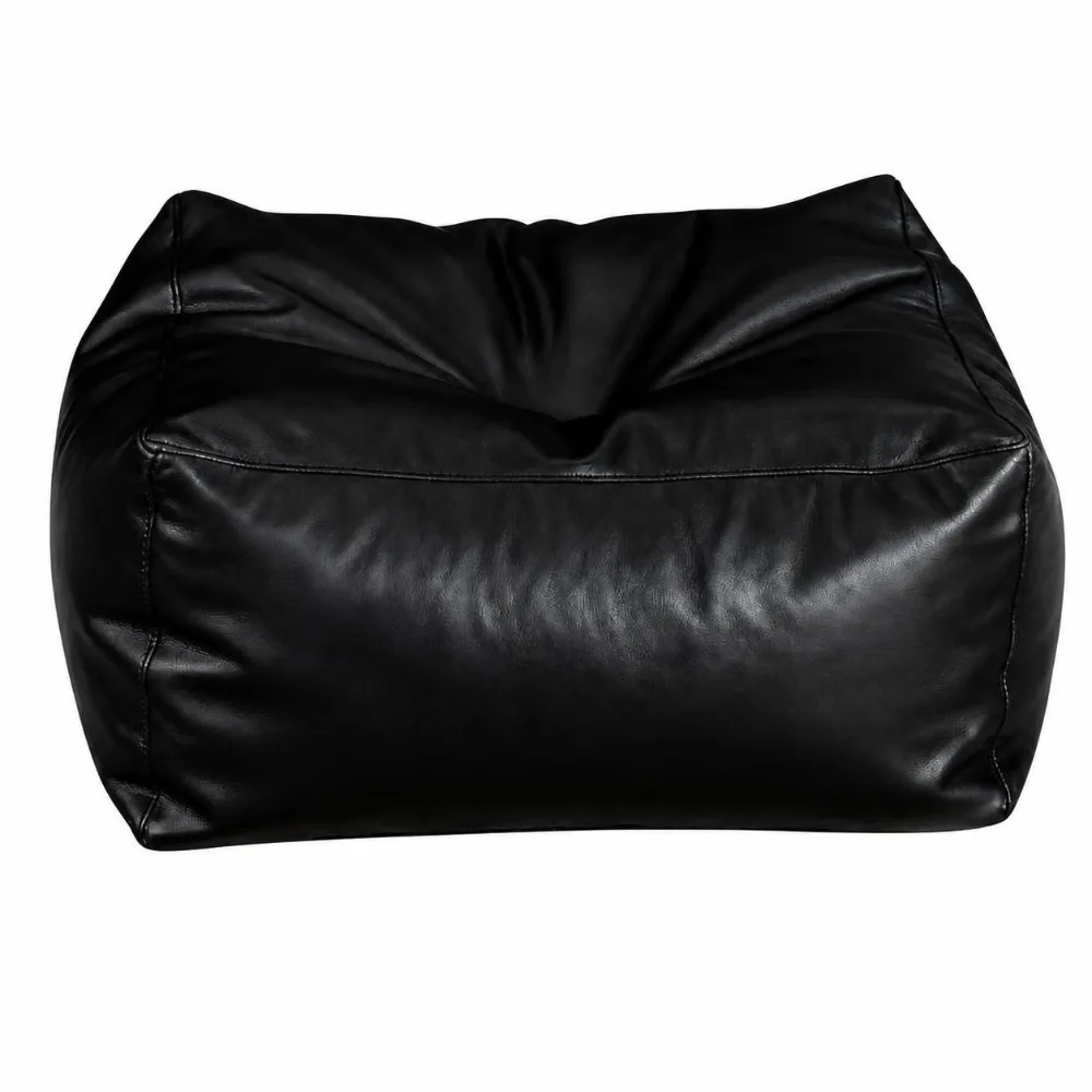 PU Leather Fillable Storage Ottoman Cover Waterproof Fillable Footstool Cover Claw Resistant Wear Resistant Pouf Cover