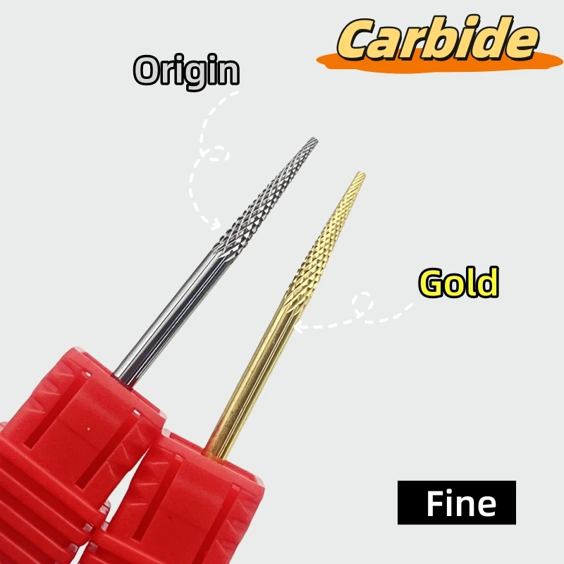 3/32 "Kleine Regenschirm Hartmetall Häutchen Sauber Nagel Bit Gold/Herkunft Kegel Nagel Bohrer Bits Elektrische Schleifen grat Maniküre Bohrer Nägel