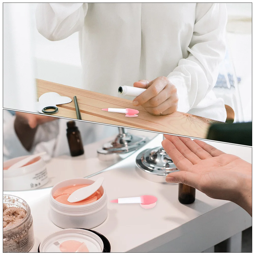 8Pcs Lip Brush Covers Silicone Anti-Loss Makeup Brush Protectors Waterproof Dust-Proof Drying Stand for Lip Mask Brushes