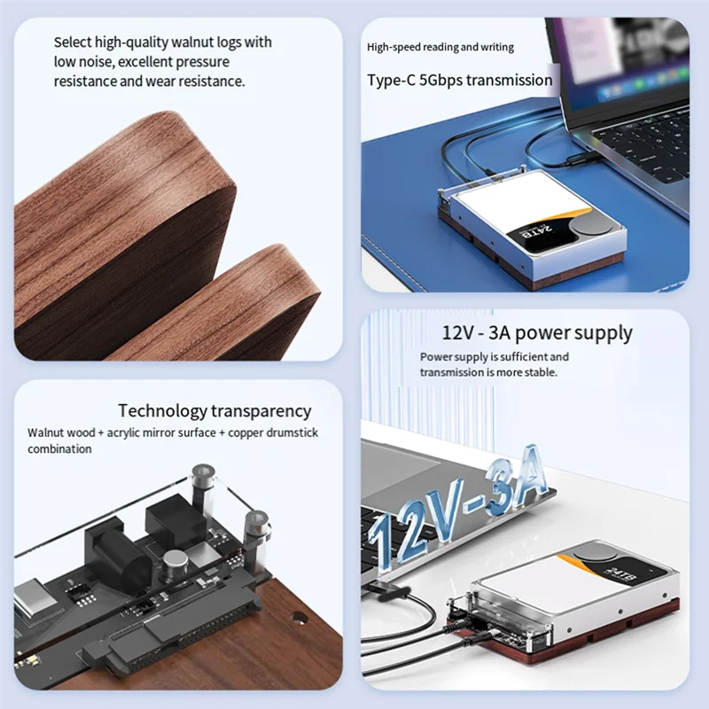 حاوية محرك الأقراص الصلبة الخارجية SAS مقاس 2.5/3.5 بوصة لحاوية القرص الصلب SAS SATA إلى USB 3.0 محطة إرساء HDD