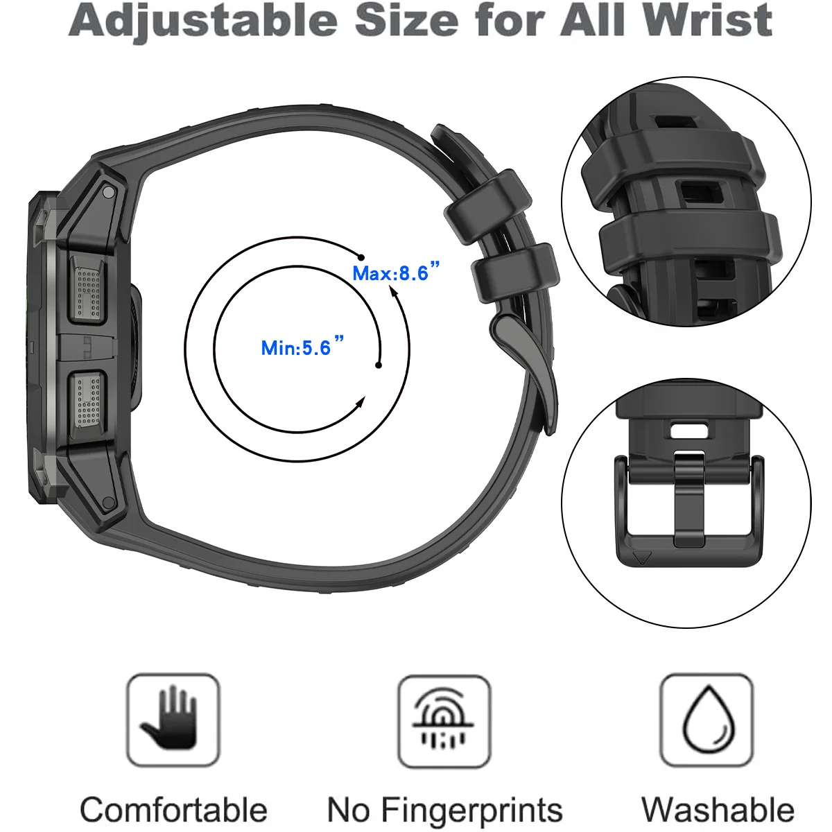 Silikonarmband für Garmin Instinct 3 Amoled 50 mm 45 mm, offizielles Ersatzarmband, Garmin Instinct 3 Solar 45 mm 50 mm Gürtel