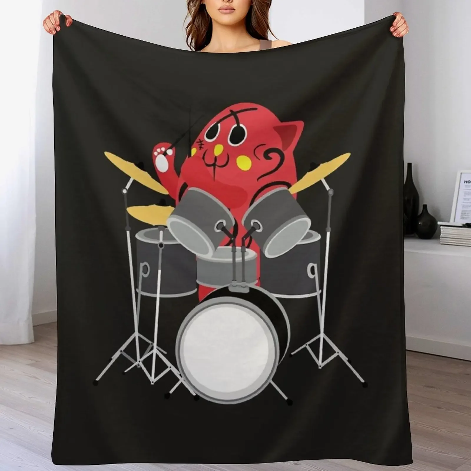 Nyango Star Mascot Drummer T Shirt-4500 Throw Blanket manga Large wednesday for babies Blankets