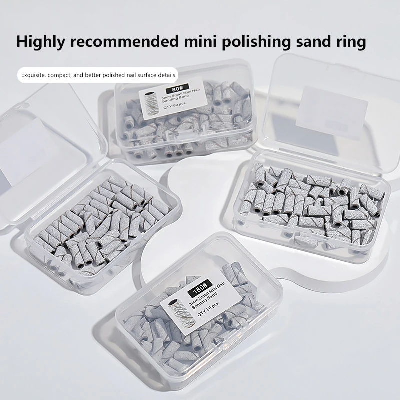 【F】Mini-Nagelschleifbänder mit Dorn für Maniküre, Schleifpapier-Ringhalter, Edelstahl-Nagelkunstwerkzeuge, Nagelbohrer-Zubehör