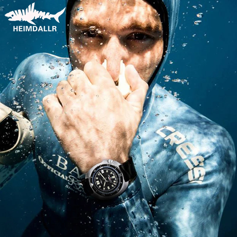 ساعة غوص رجالية من HEIMDALLR أذن البحر 20ATM مقاومة للماء C3 كريستال الياقوت المضيء NH35 آلات الحركة الأوتوماتيكية ساعة اليد