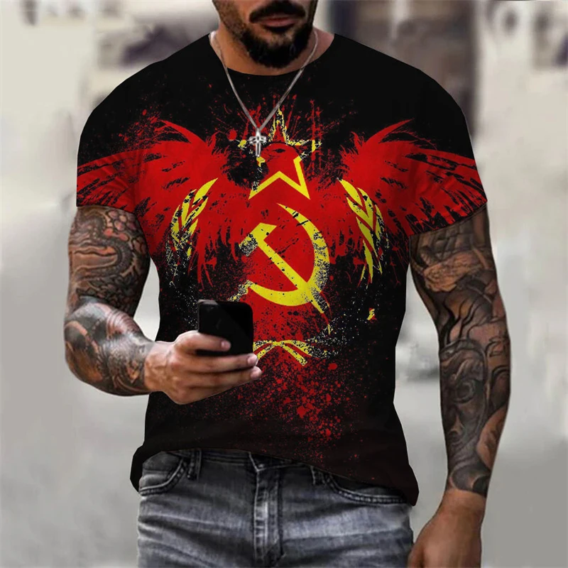 Summer New Russia CCCP T-Shirts USSR Soviet Union 3D Print Men's Women Short Sleeve T Shirt Harajuku Y2k Tops Tees Kids Clothing