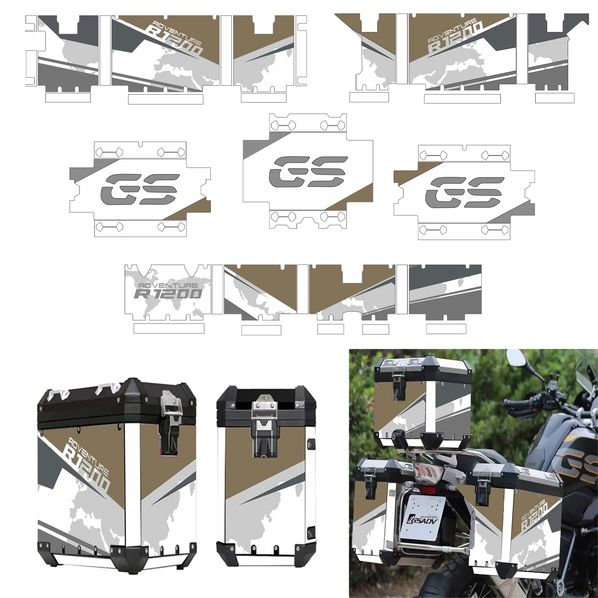 

Motorcycle Aluminum Box Sticker Case for BMW Panniers 40 GS R1250GS R1200GS R1200 R1250 GS Adventure 2014-2023