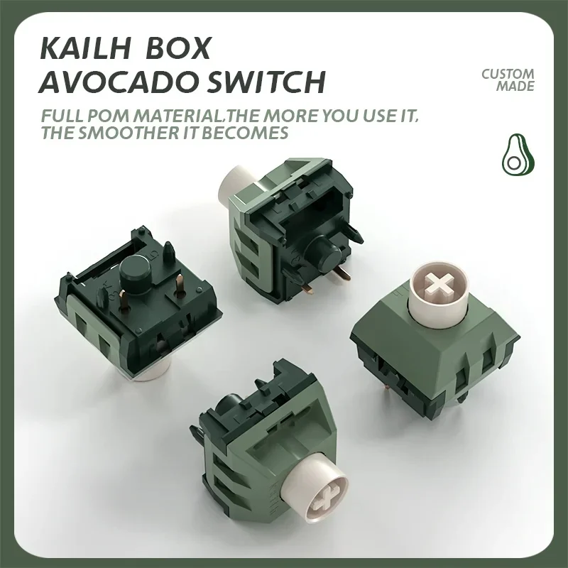 

1/3/5pcs Kailh BOX Avocado Ice Cream Pro Keyboard Switch 5 Pins Linear POM Custom Mechanical Keyboard Game Switchs Factory Lubed