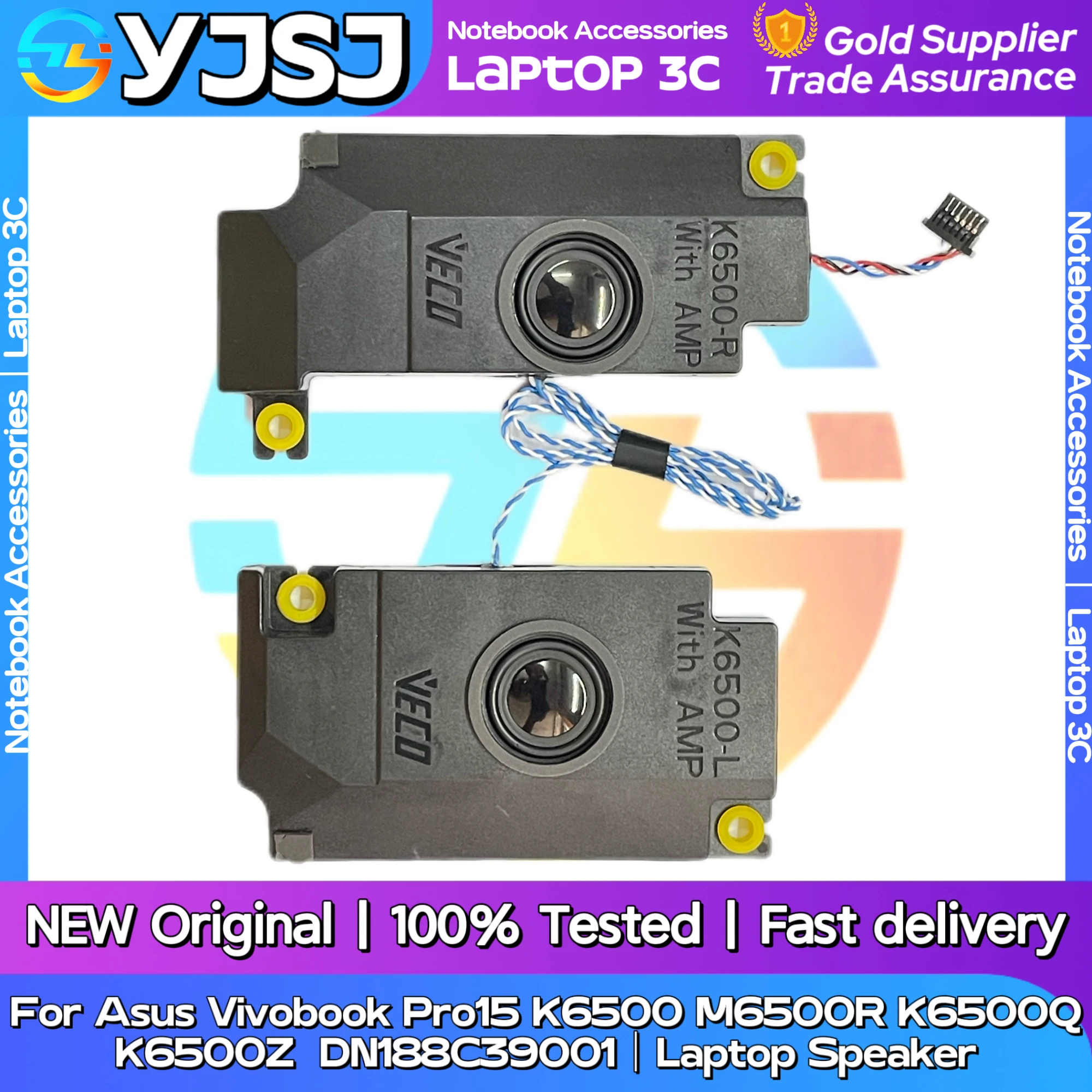 

New Original Laptop Notebook Speaker For Asus Vivobook Pro15 K6500 M6500R K6500Q K6500Z DN188C39001 built-in speaker horn audio