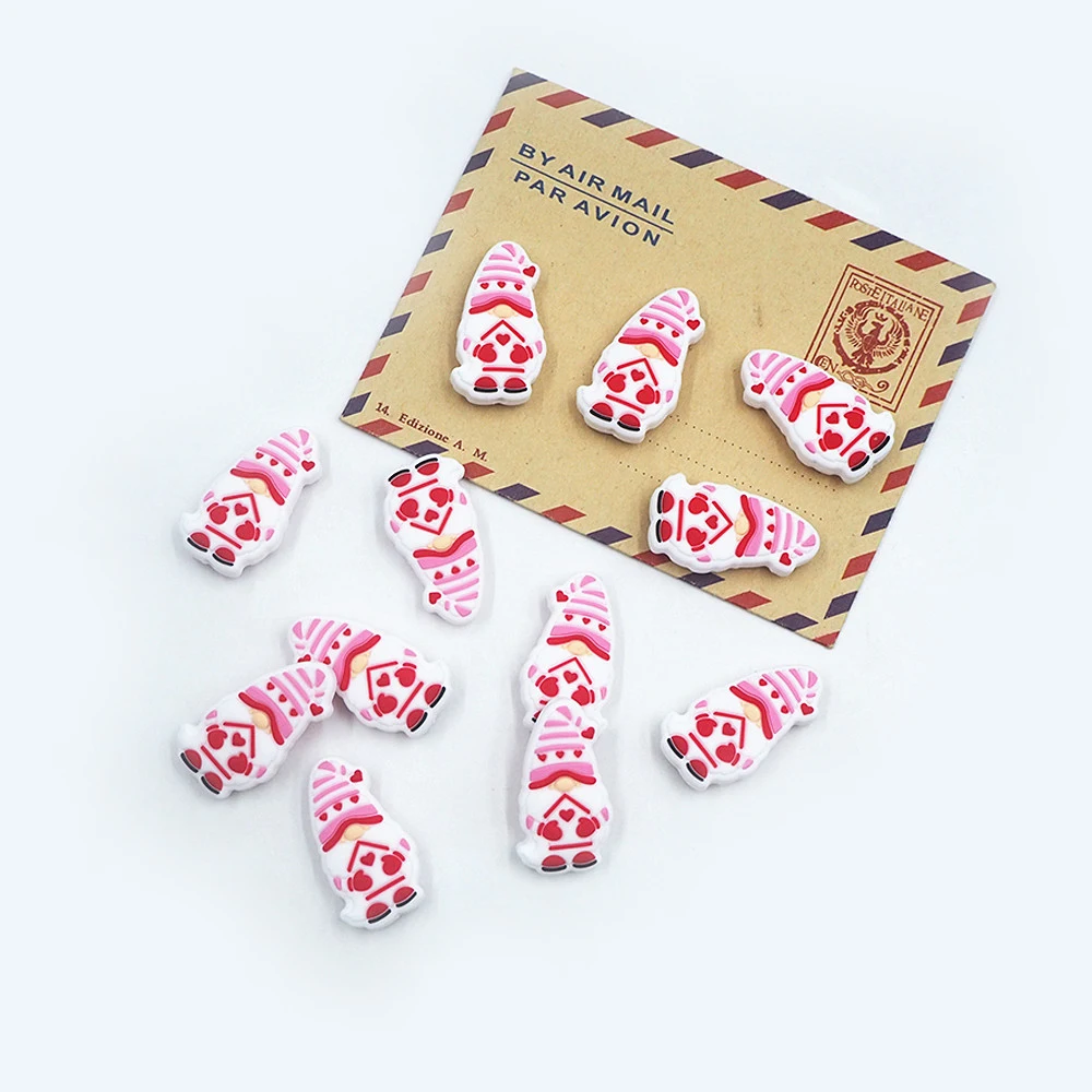 

Chenkai 50PCS Valentine's Gnome Focal Beads For Pen Beadable Pen Silicone Charms Character Beads For Pen Making DIY Pacifiers