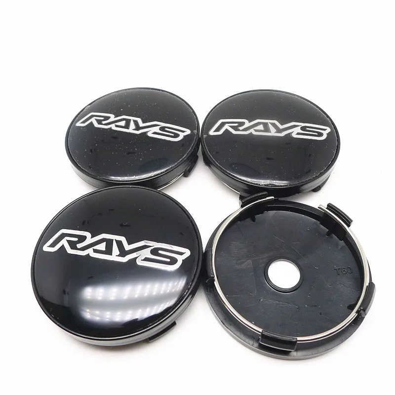 4PCS 56MM 60MM RAYS Emblem Wheel Center Hub Cap Car Rims Dust-proof Cover Hubcaps Sticker Auto Styling Accessories