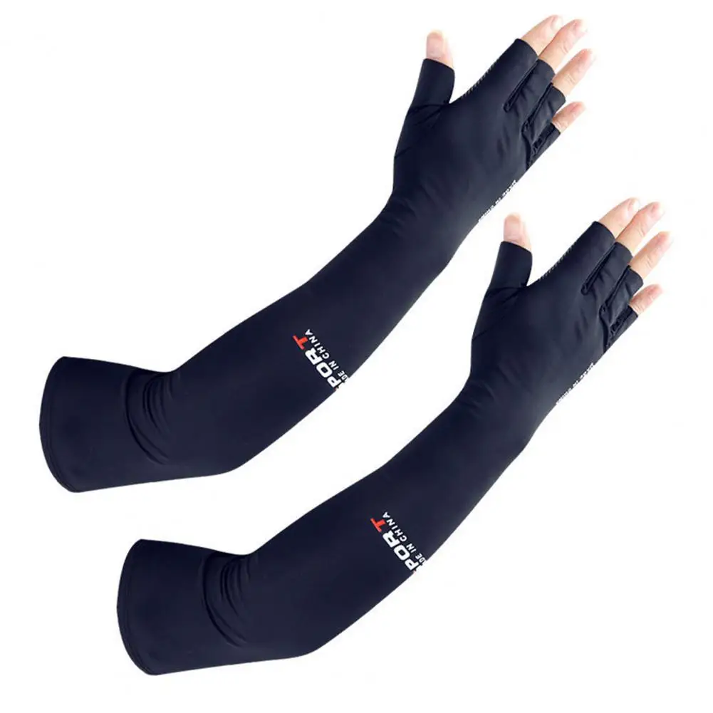 Cycling Sleeves 1 Pair Durable Good Skin-touch Lightweight  Anti-drop Summer Sports Sleeves for Rider