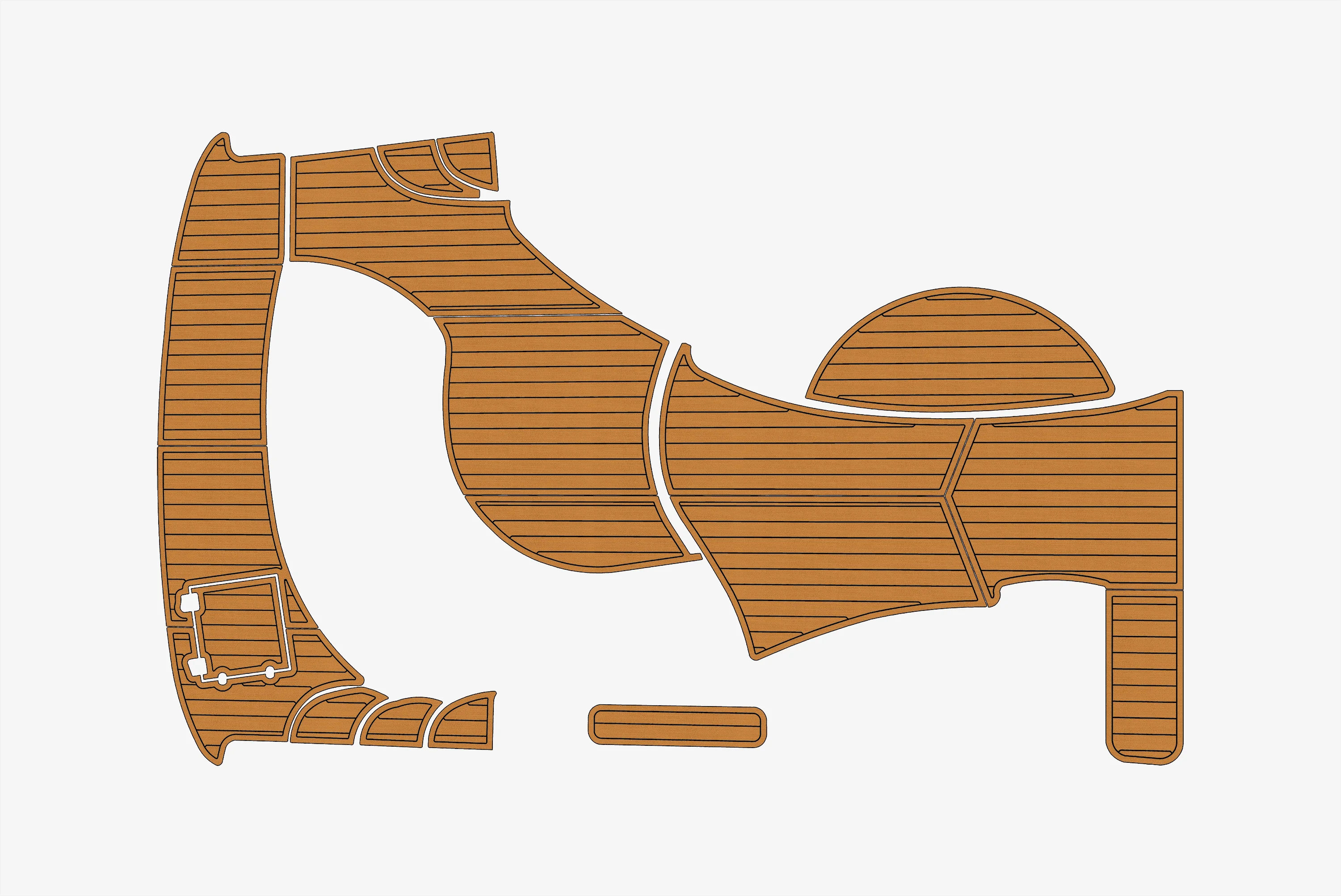 

2008 Atlantis 42 1/4 дюйма, 6 мм, пена EVA, нескользящий морской коврик из тикового дерева, морской коврик для настила из тикового дерева, морской пол