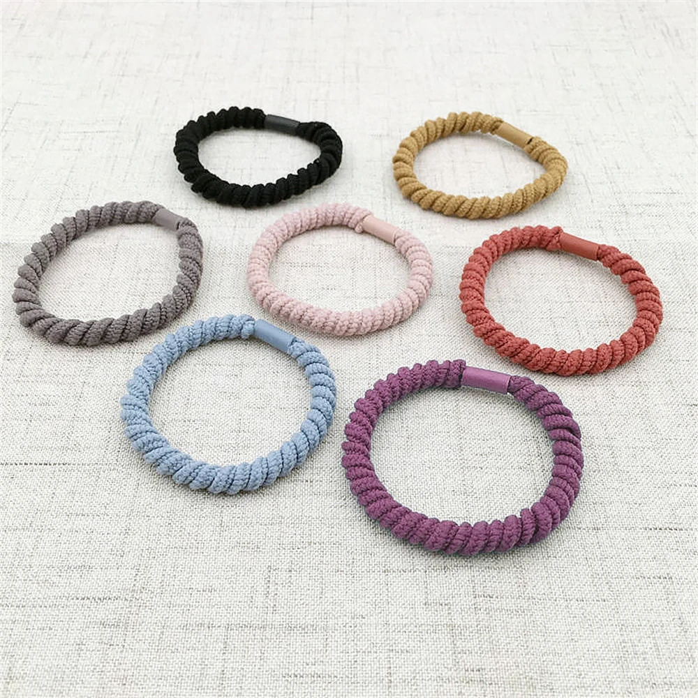 7PCS/Lot Basic Solid Color Hair Bands Simple Elastic Hair Tie for Women Girls Fashion Hair Accessories Ponytail Holder Wholesale