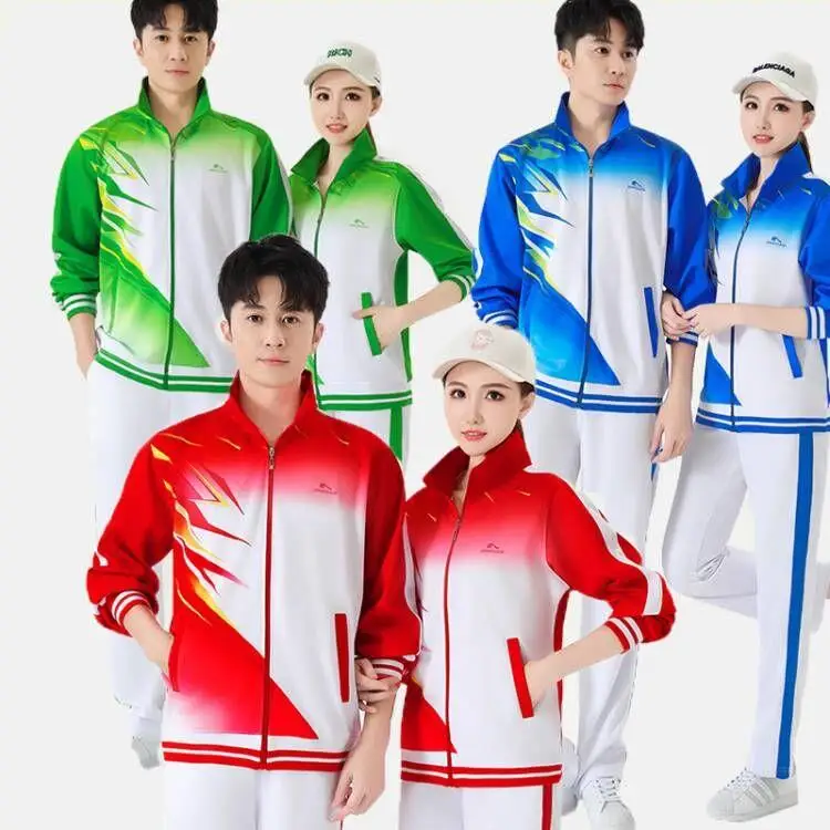

JinGuan Sportswear Set Tee-Piece Suite for Men And Women Suitable for Square Dancing And Sports Meetings Long Sve Long P...