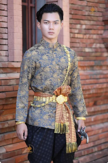 

Thai Traditional Retro Men's Suit Court Retro Slim Fit Welcome Work Uniform