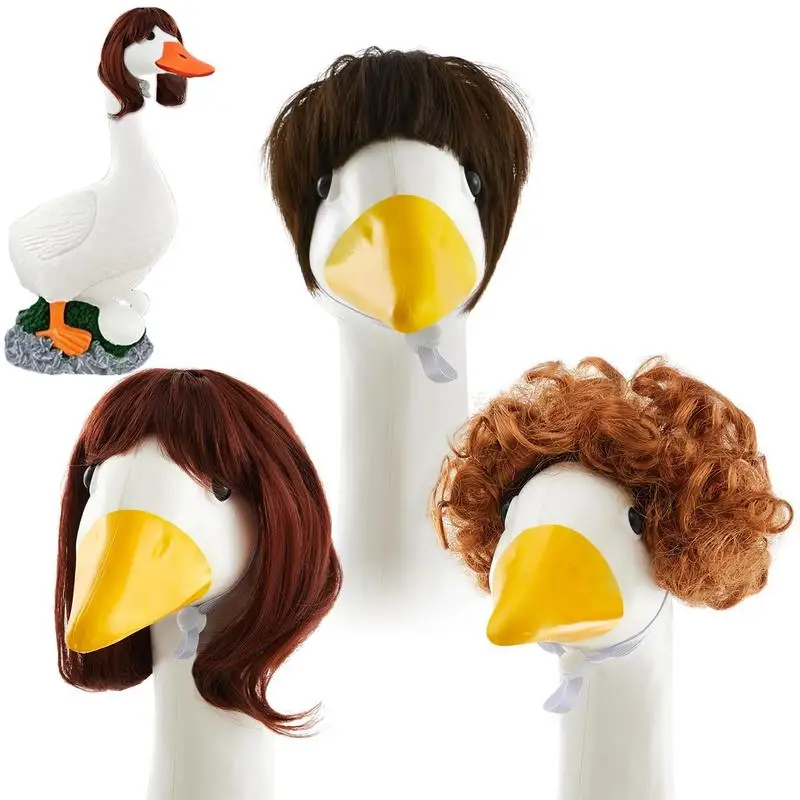 

Porch Geese Outfits S Cute Porch Geese Braid Set Of 3 Garden Statue Decor Costumes Lawn Decoration Accessories For Outdoor Patio