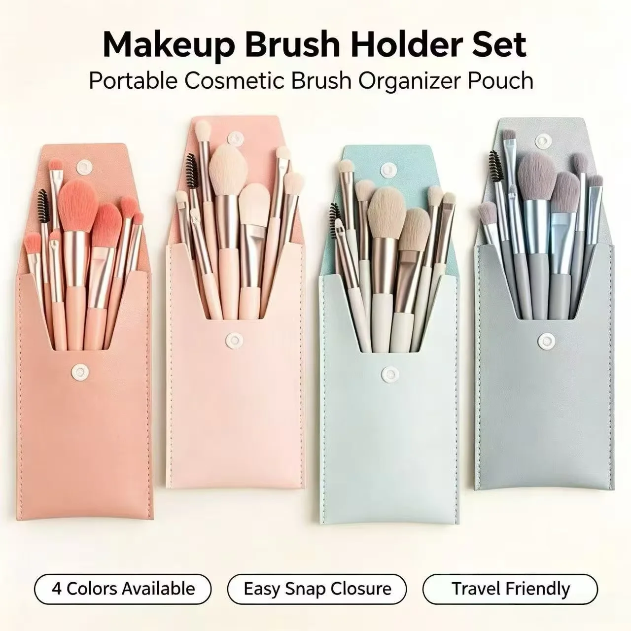 Mini 8pcs Macaron Makeup Brushes Soft Fluffy Travel Cosmetic Kit For Face Eyes Blending Blush Foundation