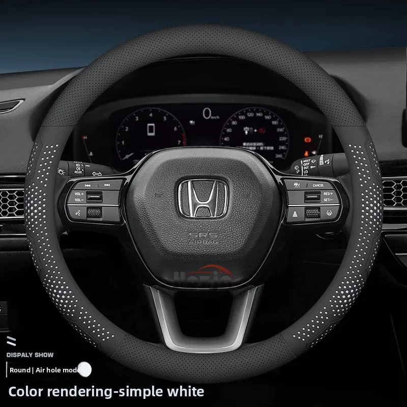 Leather Car Steering Wheel Cover for Honda HRV CRV Pilot Civic City ZRV Passport 2022 2023 2024 2025 2026 Accessories