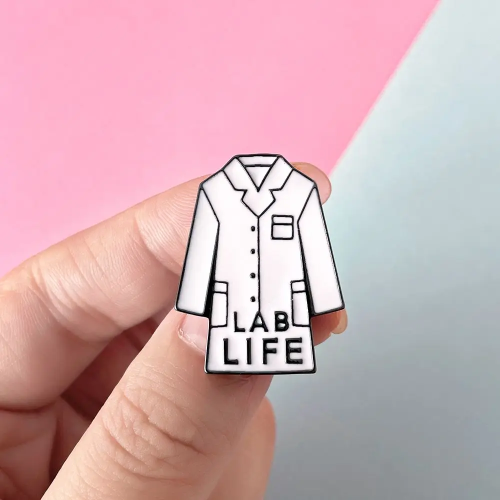 New Lab Coat Lab Life Enamel Pin Exquisite Lapel Hat Backpack Badge for Microbiologist Scientist Christmas Jewelry Gift