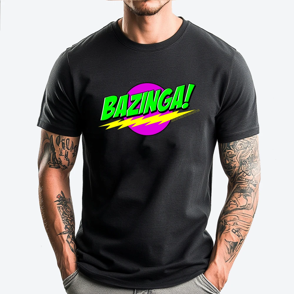 

Neon Bazinga Cute Oversized T Shirt Streetwear Men Print White T Shirt Men T Shirt Harajuku