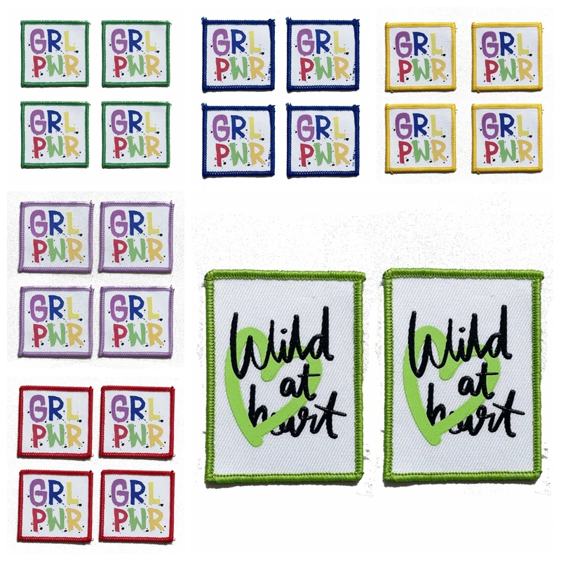 10PCS English letter Series Multi-Color Lock Edge Three-Dimensional Printing Cloth Patch Screen Offset Printing Cloth Patch DIY