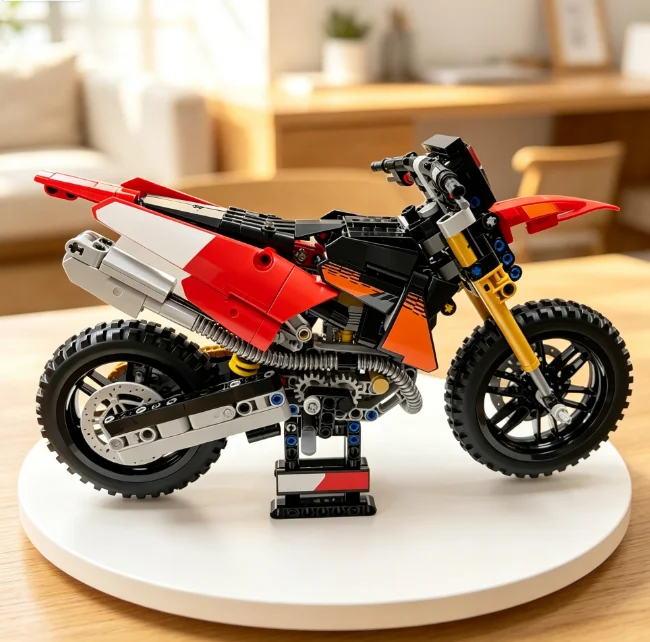 2026 New Christmas Gift Recommendation, High Detail Off Road Bike Blocks, Family Leisure Build Ornament