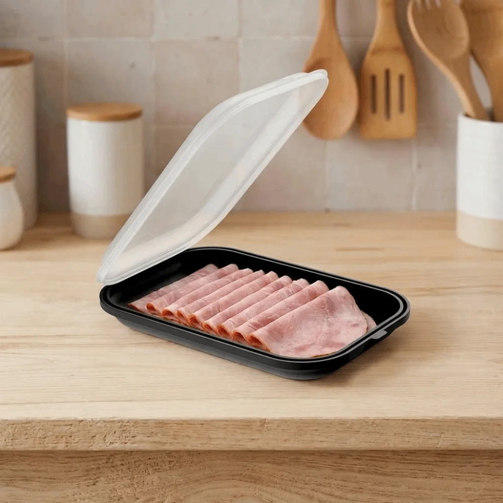 2PCS Silicone Fruit Vegetable Preservation Box Keeping Fresh Stackable Frozen Meat Packaging Box Reusable with Lid