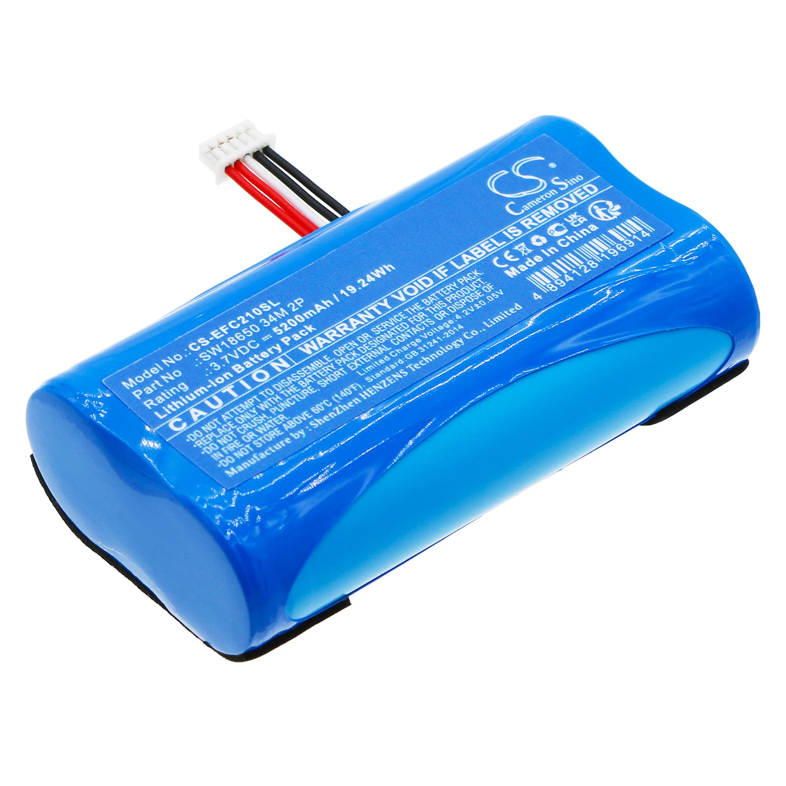 CS Replacement Battery For Eufy Security C210 SoloCam SW18650 34M 2P 5200mAh / 19.24Wh Home Security Camera