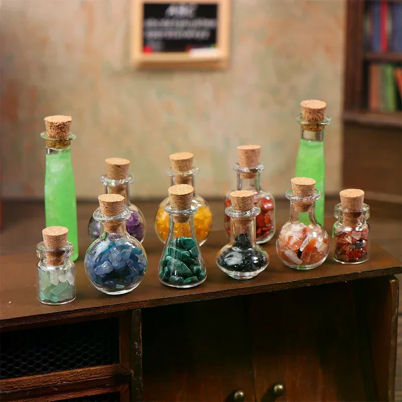 ของตกแต่งบ้านตุ๊กตา ฉากโลกเวทมนตร์ ขวดเวทมนตร์จิ๋ว รุ่นวินเทจ พร้อมไม้กายสิทธิ์ สำหรับตกแต่งบ้านตุ๊กตา ของเล่นเด็กเล่นบทบาทสมมติ ของขวัญ